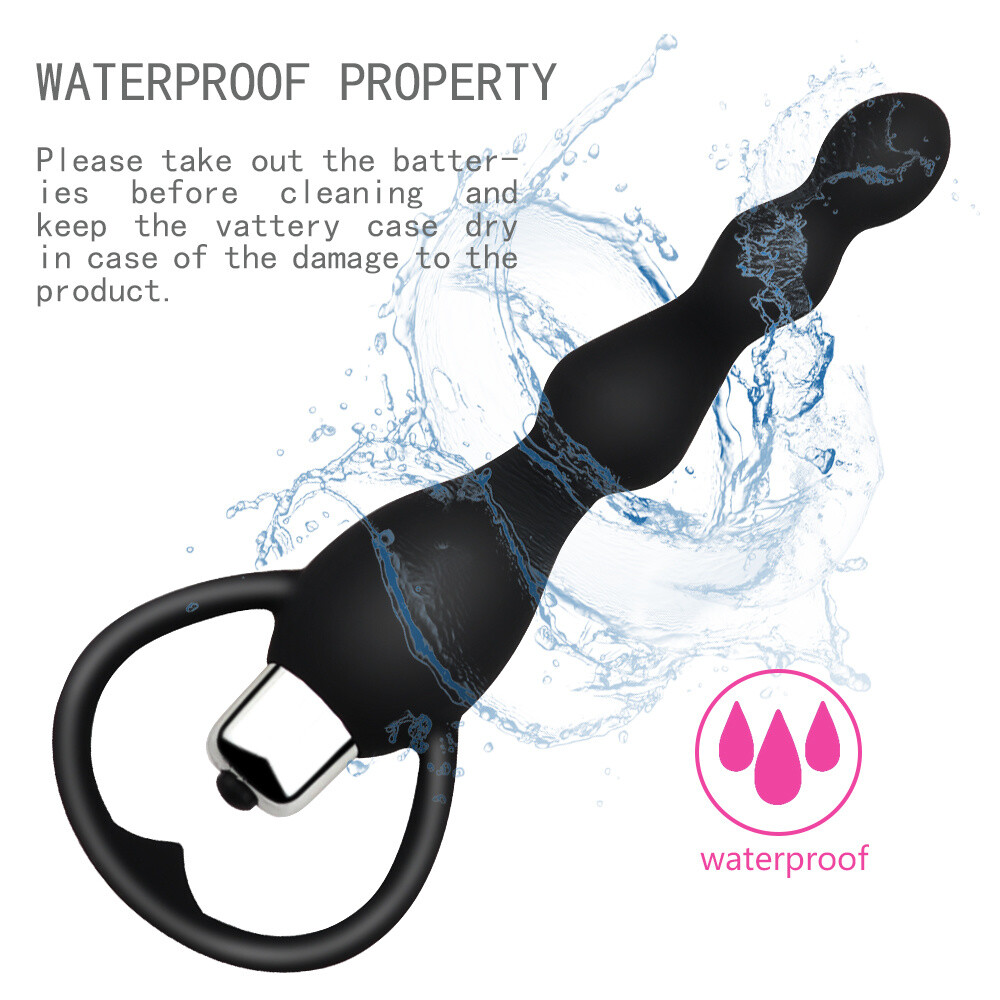 Anal Plug Beads Butt Extender with Removable Bullet Vibrator Prostate Massager