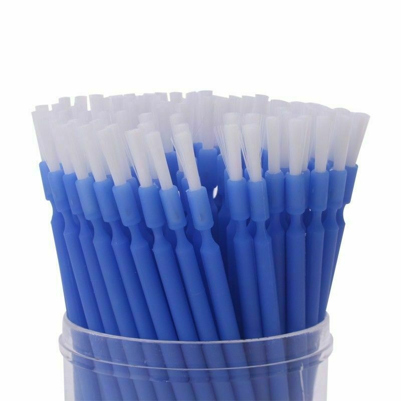 100x Dental Disposable Blue Micro Applicators Long Tipped Bendable Micro Brushes