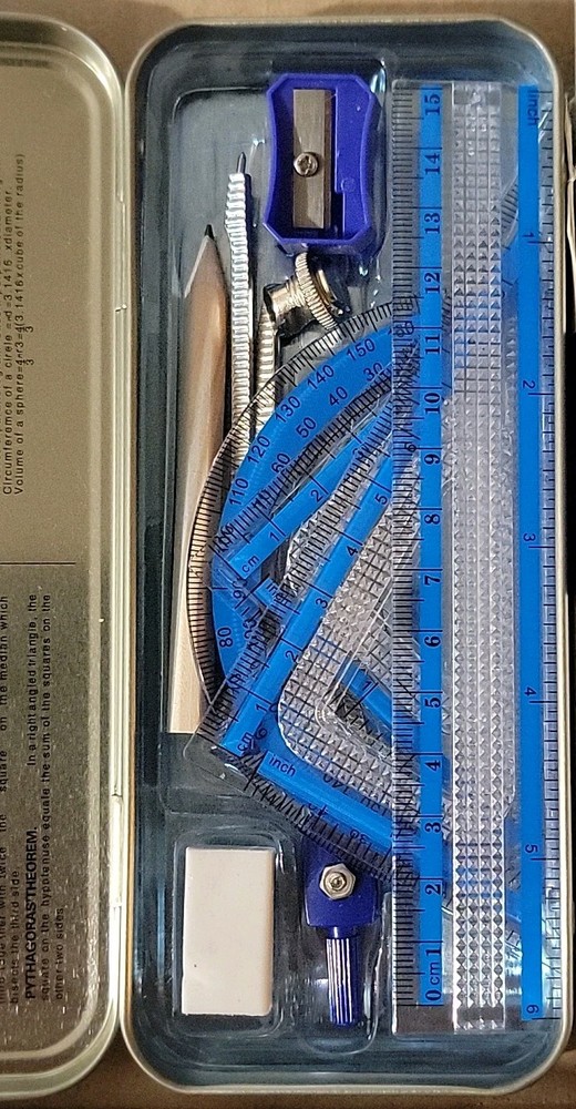 Drafting LOT (2) Staedtler Math Set, (2) General Compass, Angle-Izer, Ruler