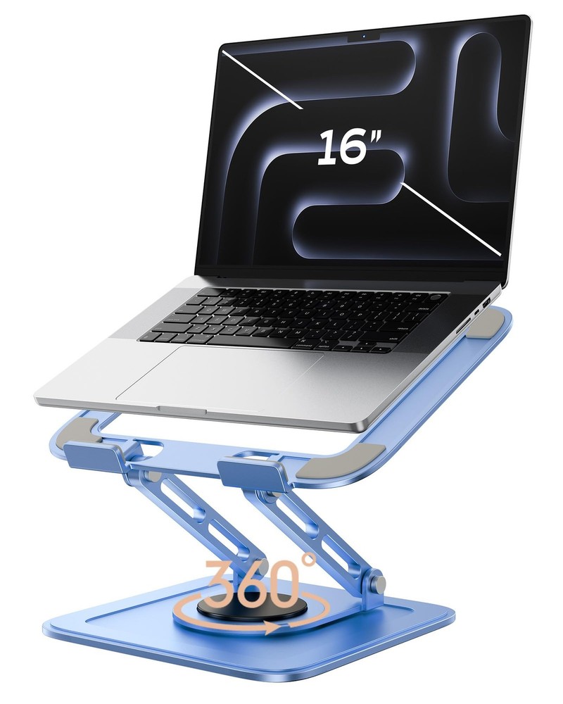 Adjustable Laptop Stand, Computer Stand with 360 Rotating Base, Ergonomic Lap...