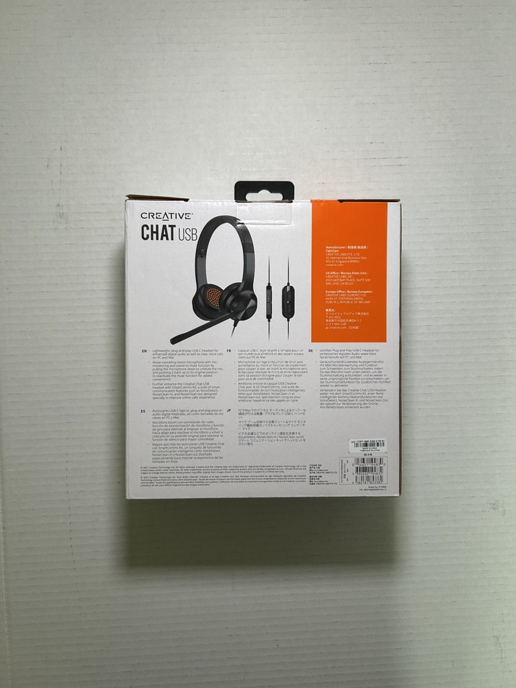 Creative Labs Chat On-Ear USB Headset - EF0980 - NEW