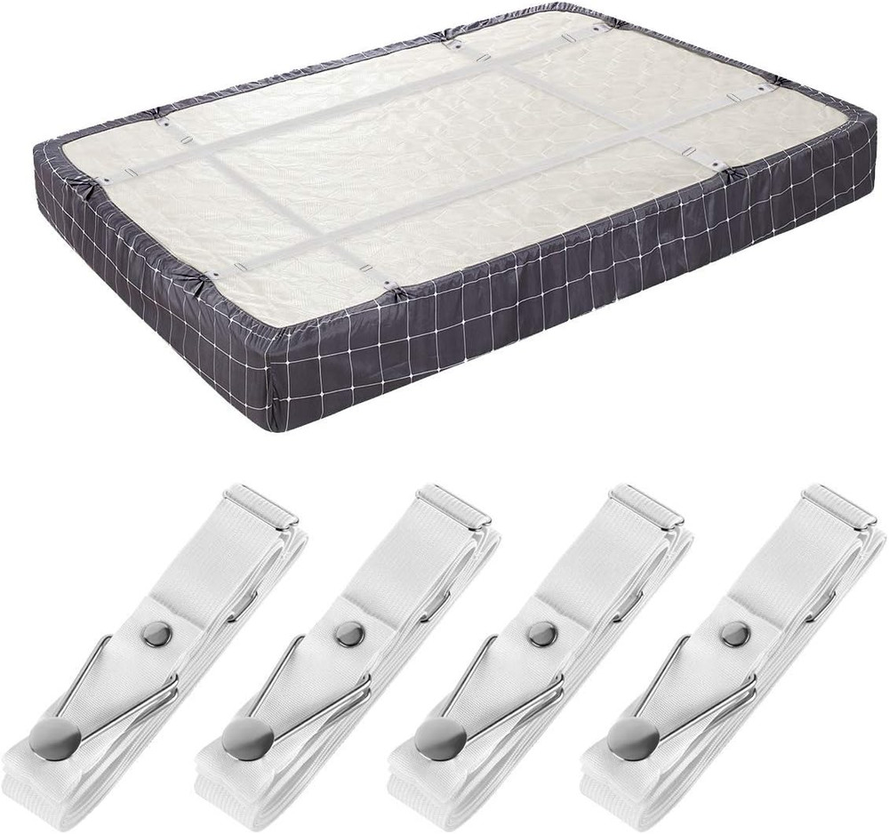 Bed Sheet Holder Straps- Adjustable Fitted Sheet Clips Bed Sheet Fastener Suspen