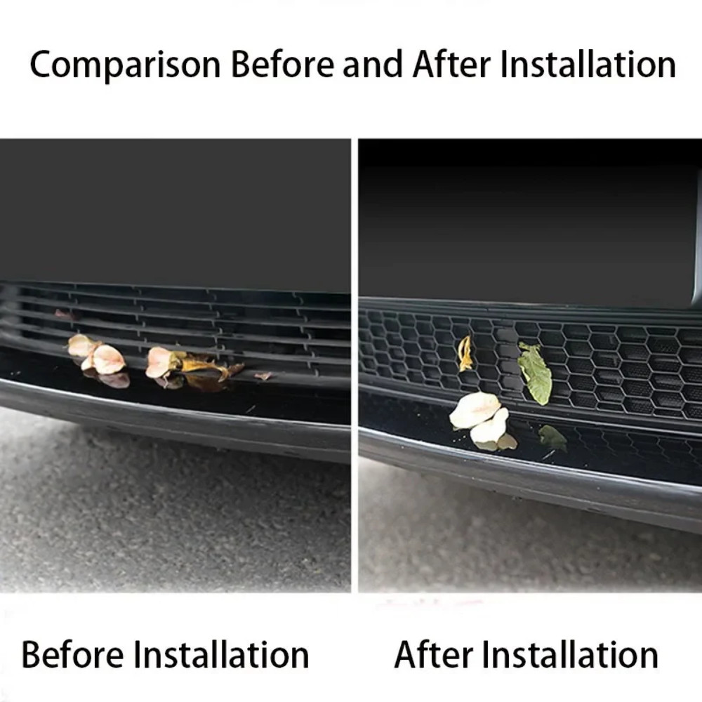 Tesla Model 3 Front Grille Mesh Guard Inserts, Snap-In Installation, 2017-2023