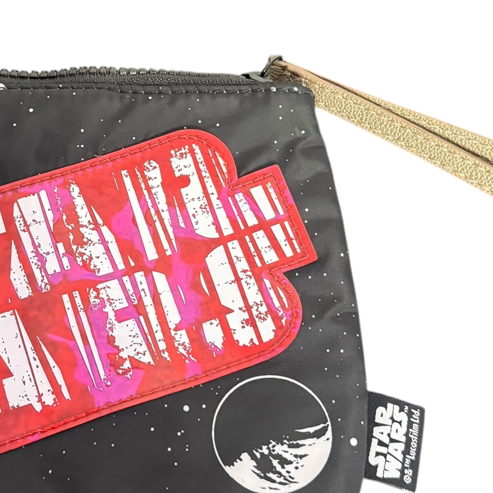 Disney Parks Star Wars Lightspeed Small Wristlet Galactic Planet Black Red