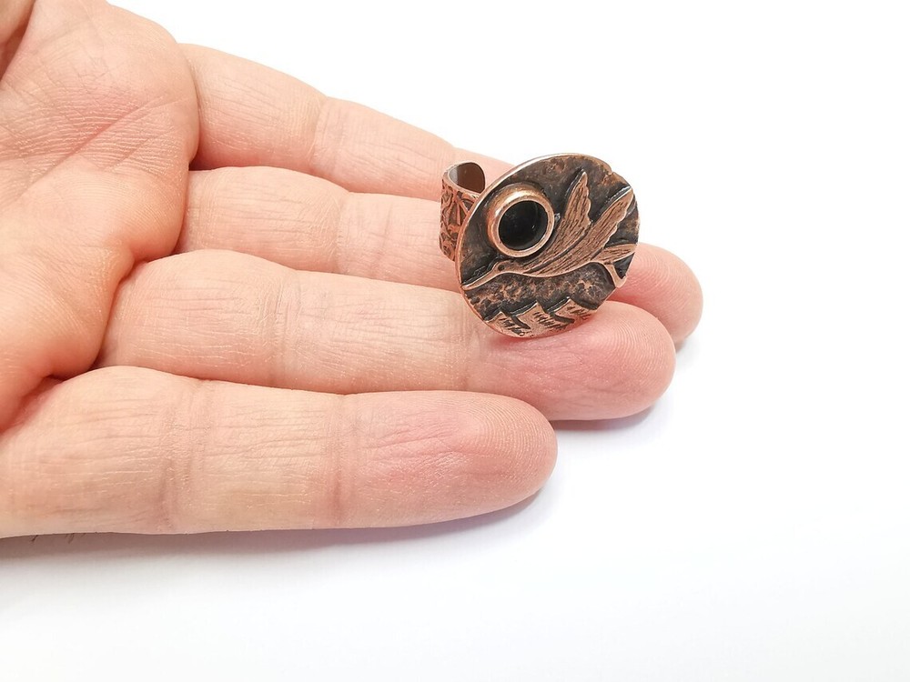 Bird Ring Blank Setting, Cabochon Mounting, Adjustable Resin Base, Inlay Ring