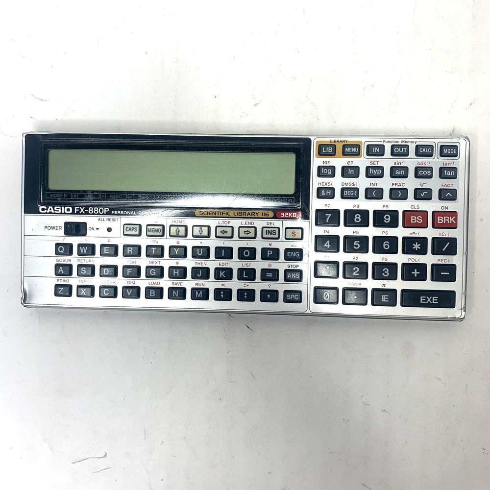 Vintage Mint CASIO FX-880P Personal Computer Calculator 116 lib 32k Basic REPAIR