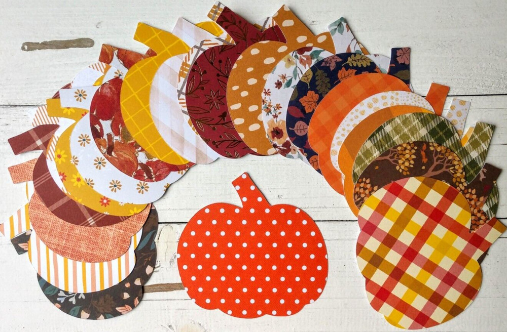 Fall Patterned Pumpkin Die Cuts for Bulletin Boards, Crafts & More, 10 Pcs