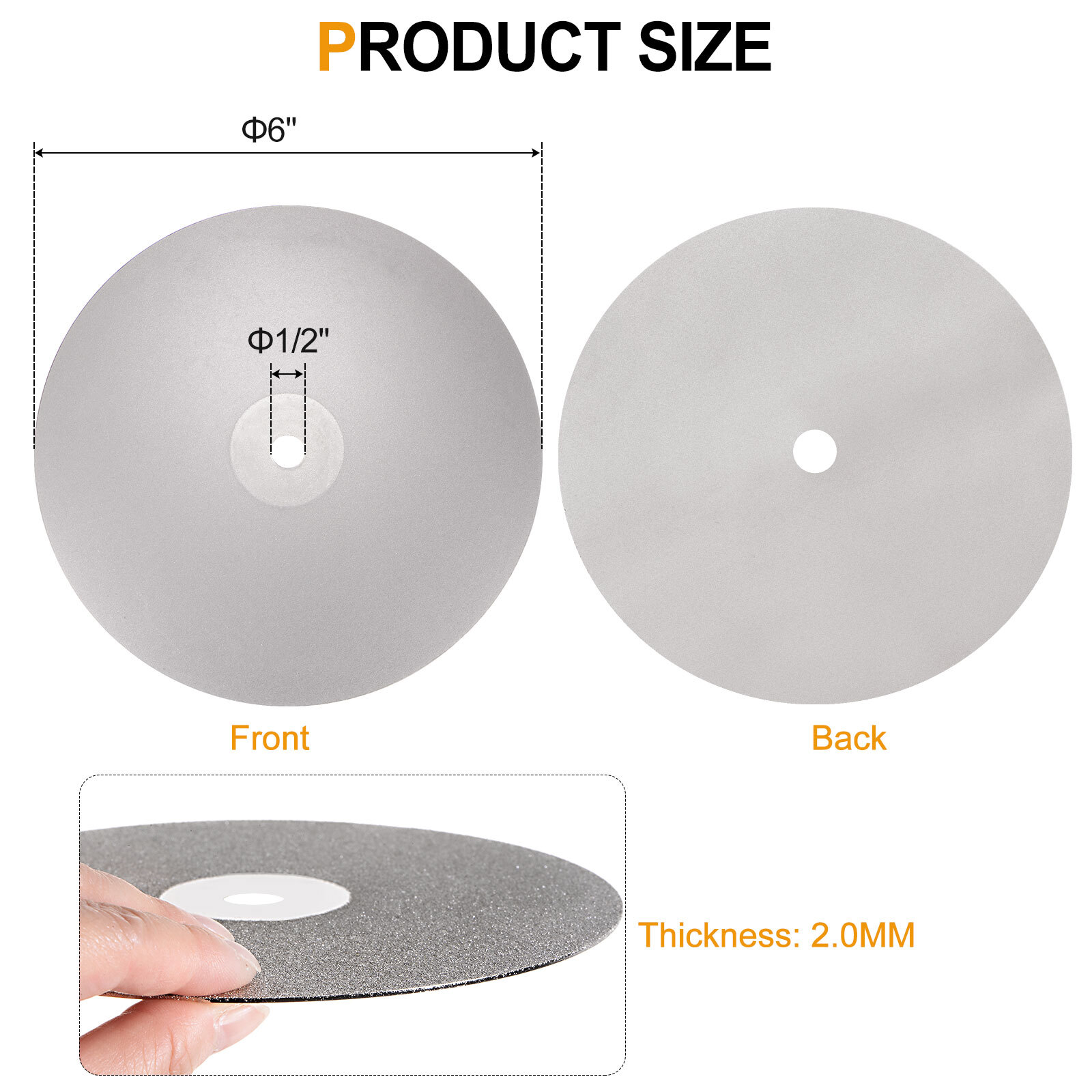 Diamond Flat Lap Disc Set 6" x 1/2" Arbor 50-3000 Grit 16 Sizes Grinding Wheel