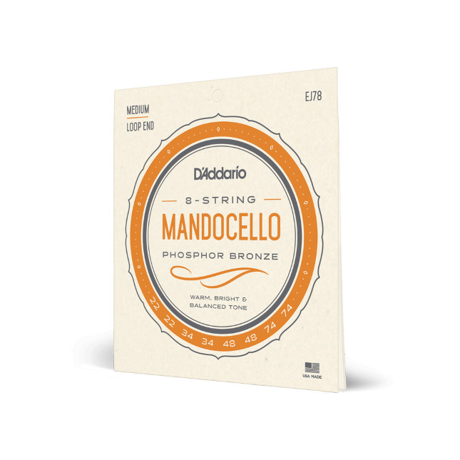 D'Addario EJ78 Phosphor Bronze Mandocello Strings, 22-74