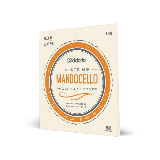 D'Addario EJ78 Phosphor Bronze Mandocello Strings, 22-74