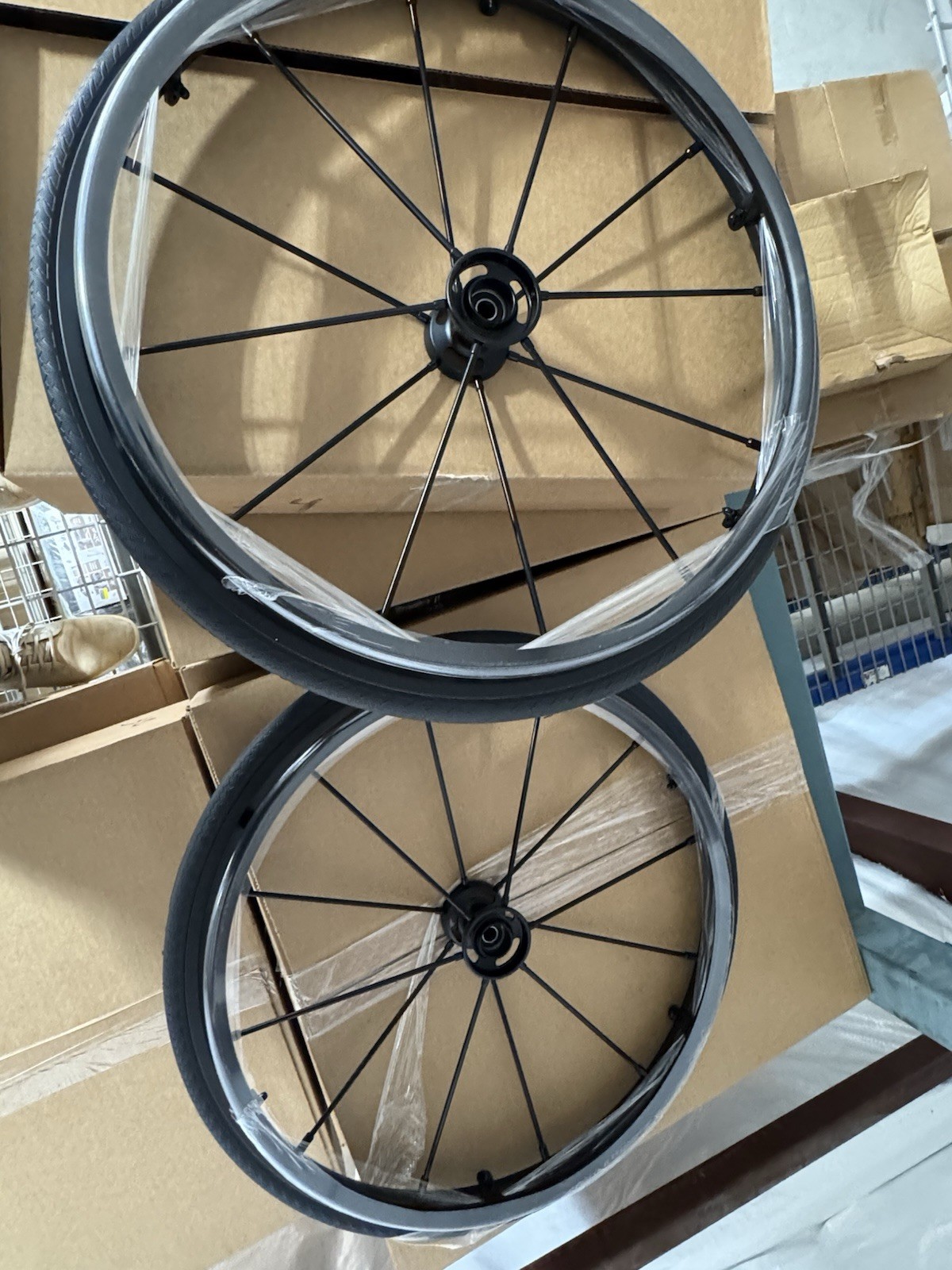 25” (559) Primo 18 Spoke Wheelchair Wheels Solid Polyurethane Tires No Markings