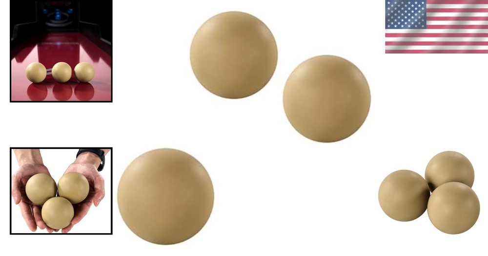 3-Pack Brown Roll & Score Arcade Game Balls - Durable PVC, 2.48' Diameter
