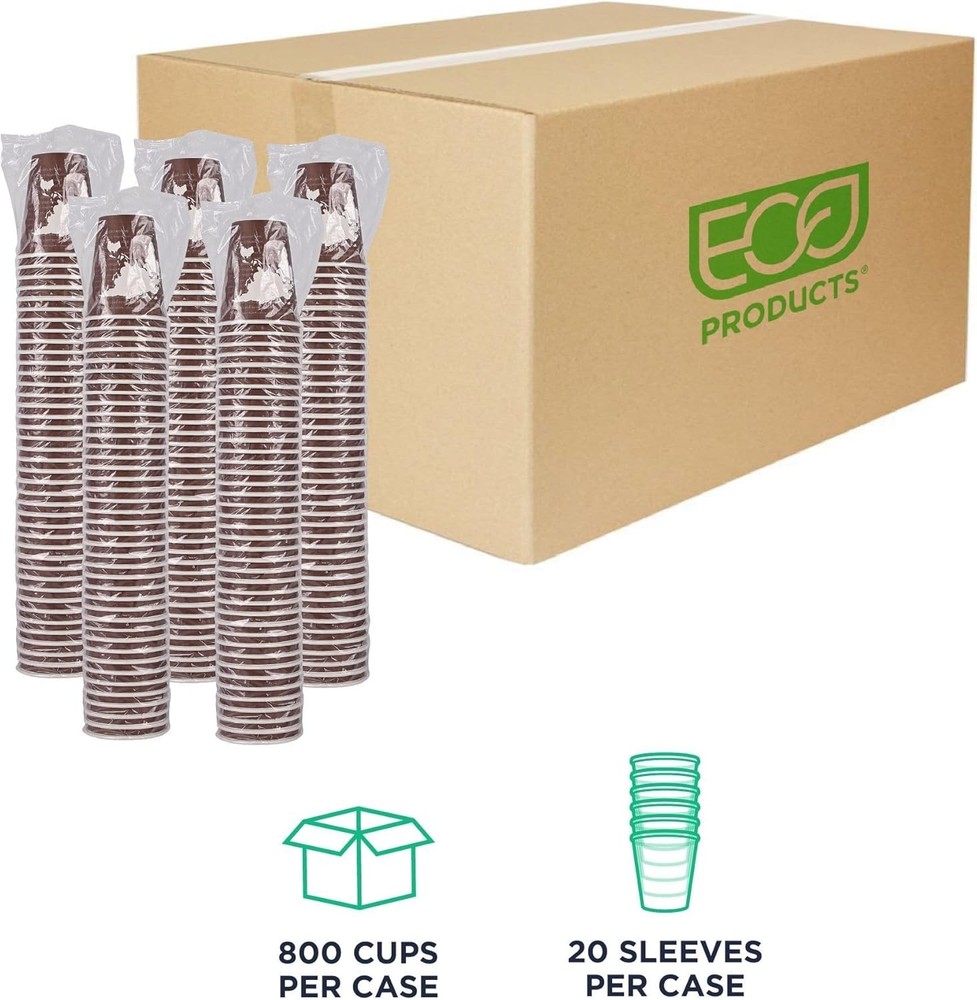 Compostable Coffee Cups 800 Pack 8oz