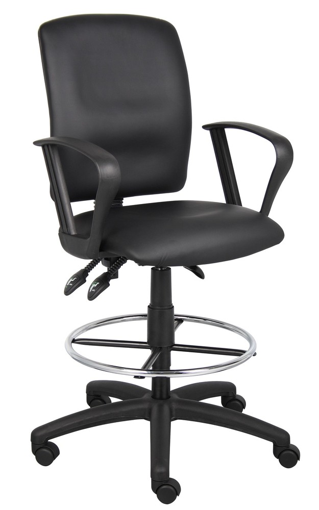 Boss Multi-Function LeatherPlus Drafting Stool W/ Loop Arms MODEL # B1647
