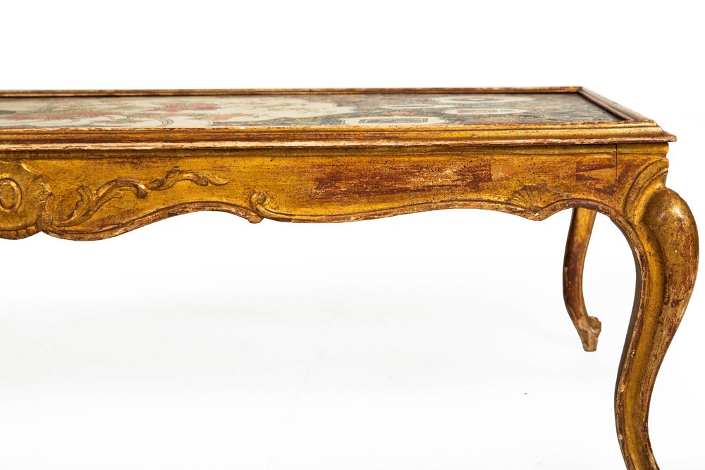 Hollywood Regency Painted Polychromed Low Coffee Table ca. 1940