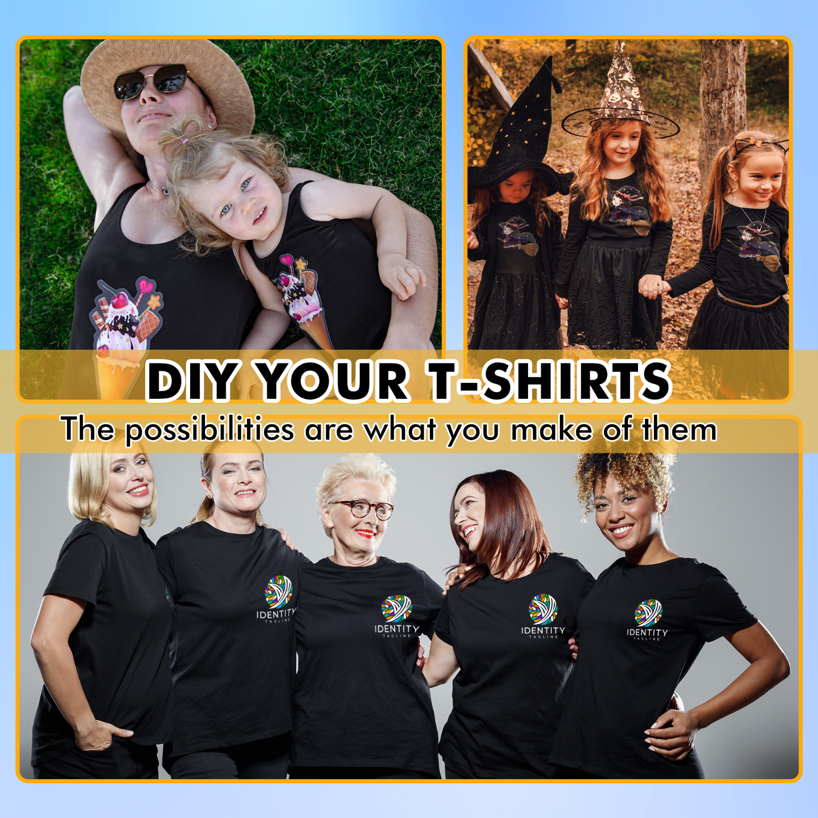 20 Inkjet + Laser Printable Heat Transfer Vinyl Sheets for Dark + Light Fabrics