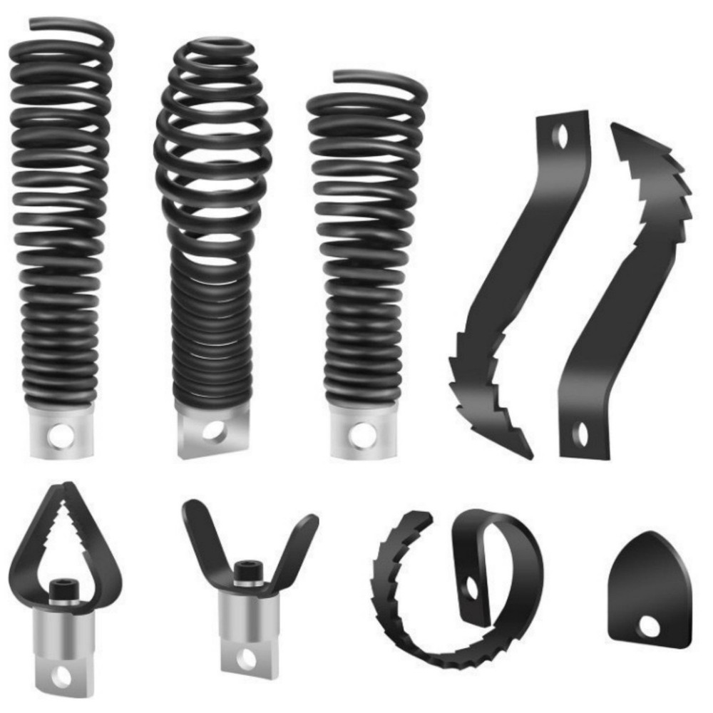 8PCS Professional Drain Snake Drill Bits Multi-Function Cutter Head Attachments