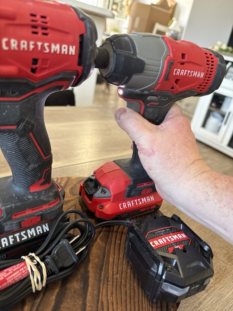 Craftsman Combo Kit: CMCD710 1/2” Drill And CMCF800 1/4” Impact Driver W/ Bits