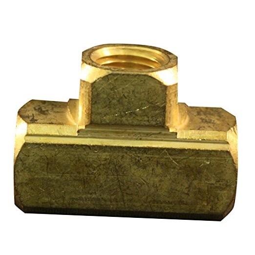 S-655 1/4" FNPT Brass Tee Hose Fitting Single