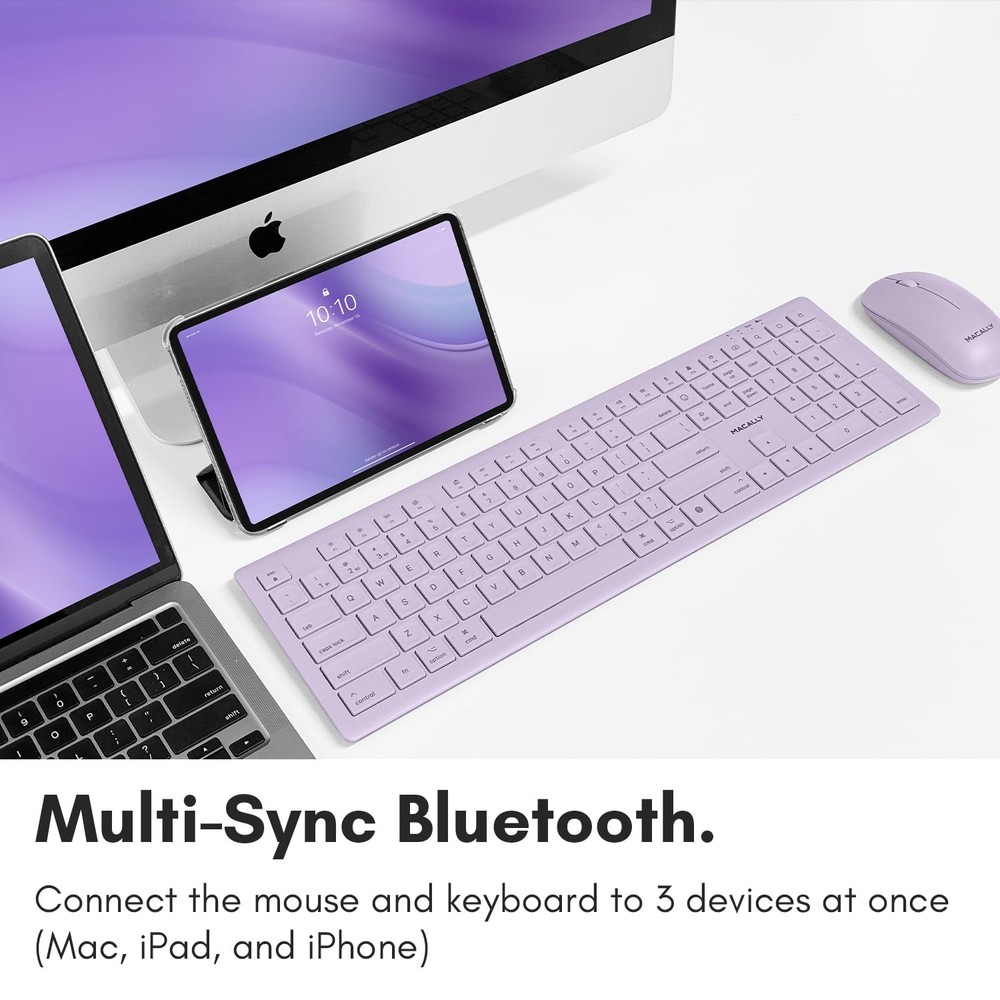 Wireless Keyboard and Mouse Combo for Mac - Compatible Apple Bluetooth Keyboa...