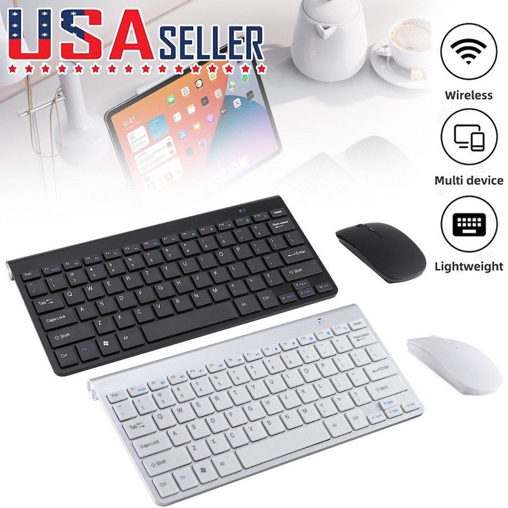 Wireless Keyboard And Mouse Combo Set 2.4G For PC Laptop Computer Full Size Slim