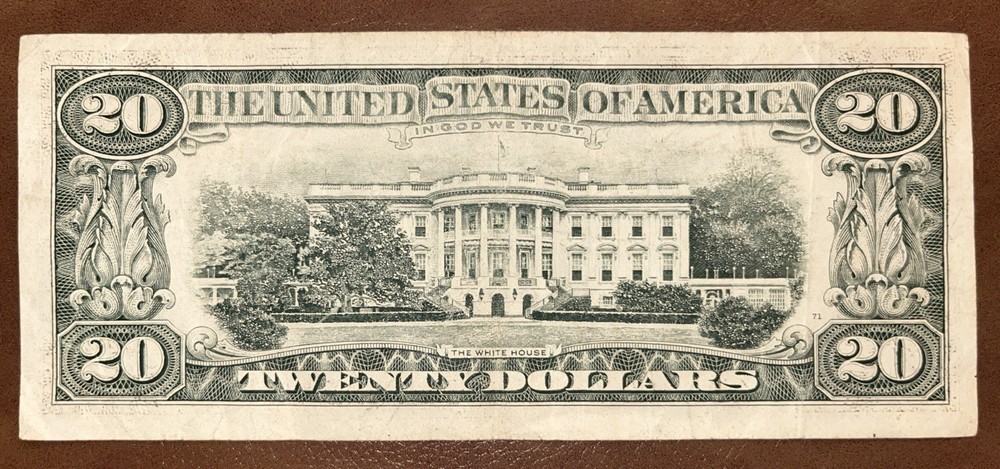 1988A $20 Twenty Dollar Bill 3rd Print Offset / Misaligned Overprint Error Note