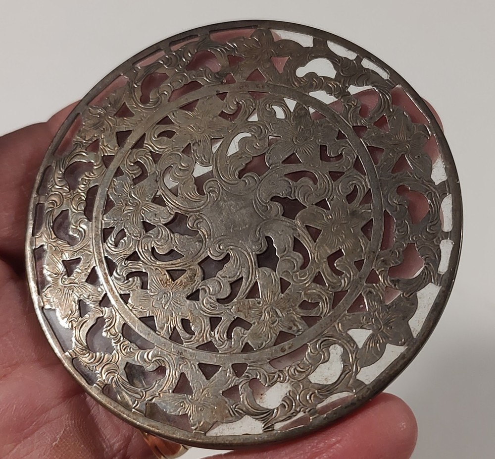 Vintage Webster EPCA Silver Plate and Glass Coasters