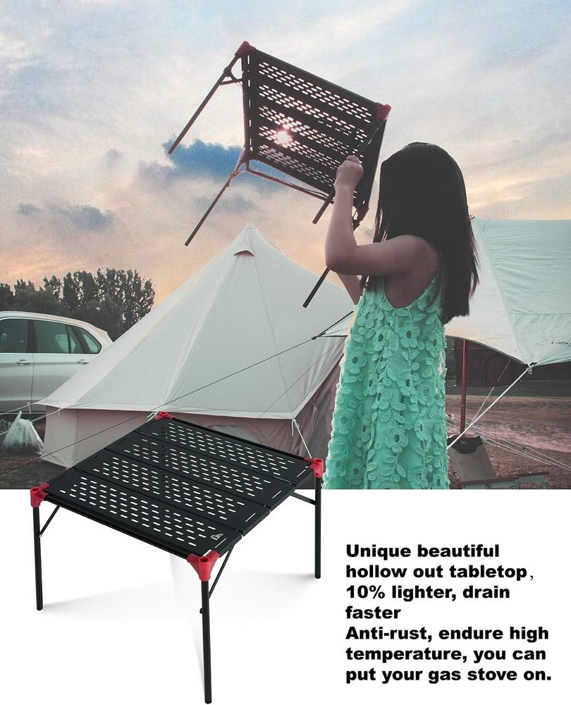 Large Tabletop Folding Table - Compact Aluminum Design for Beach & BBQ Parties