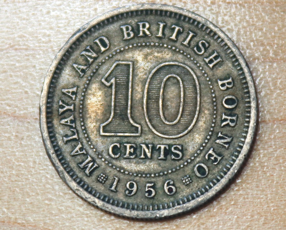 1956 Malaya & British Borneo 10 Cents