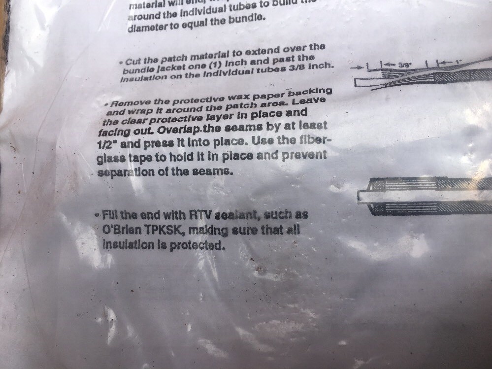 TRACEPAK Jacket Patch Kit TPKJP-3 Preinsulated Tubing Bundle Systems O’BRIEN
