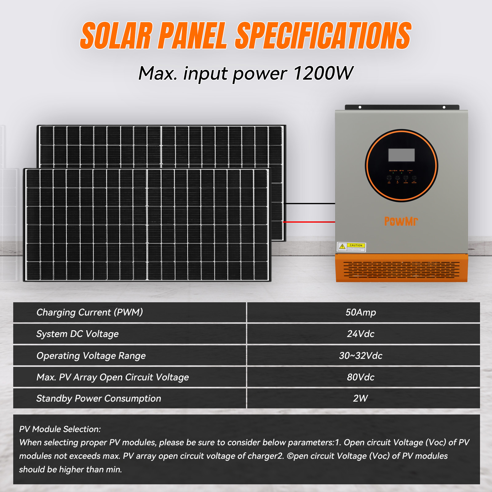 2400W 24V Solar Inverter Hybrid 110V/120V Off Grid 80A Charge Controller PV 80V