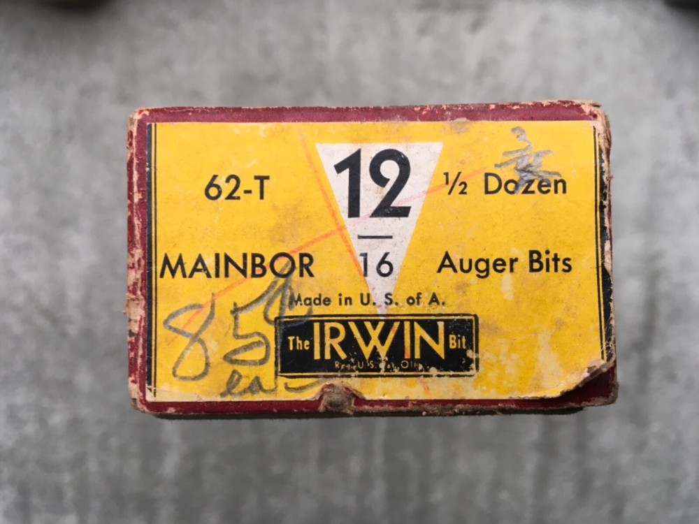 Vintage Irwin Box And 2 Auger Bits