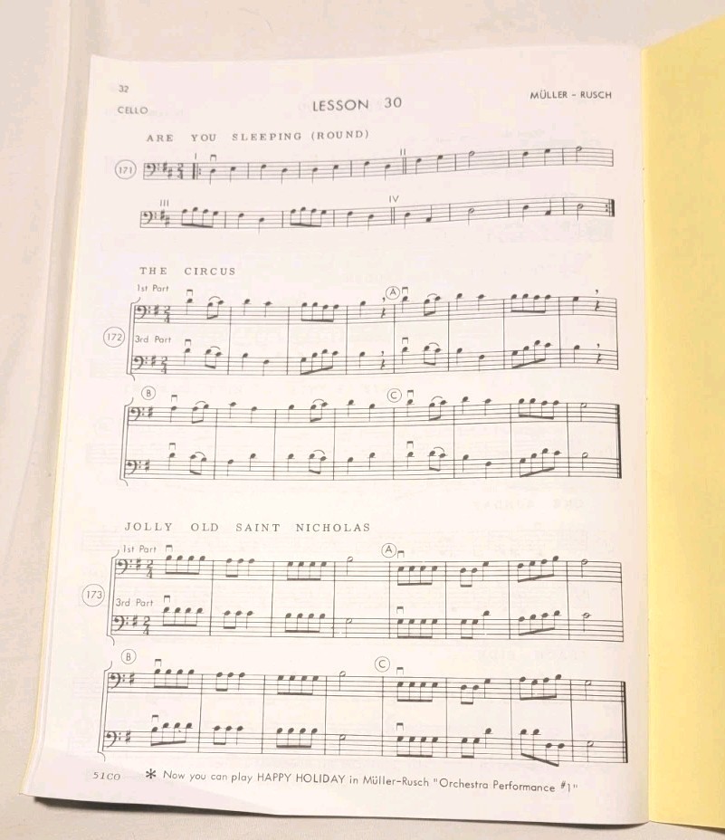 MULLER RUSCH STRING METHOD CELLO BOOK 1 Learn Music Techniques Educational New