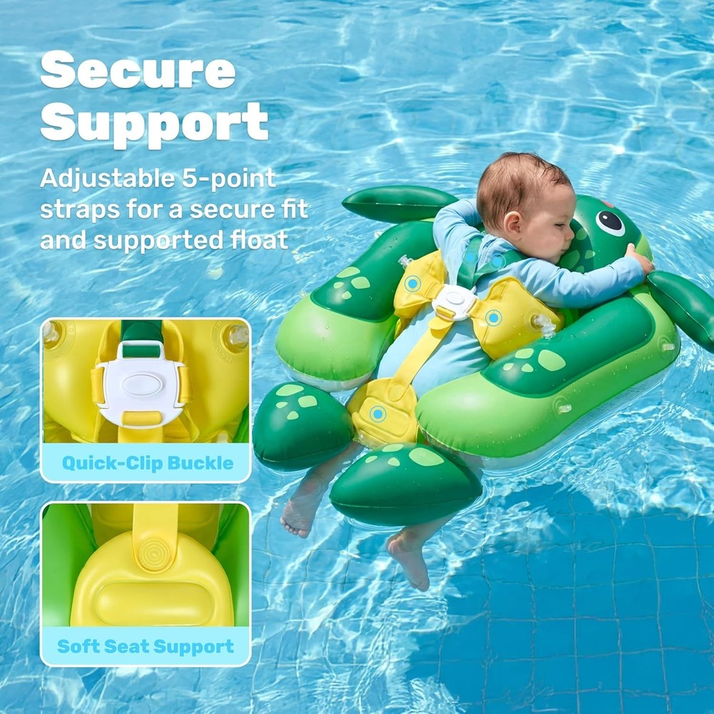 Baby Float Ring with Removable Sun Canopy Infant Swim Float Pool Accessory