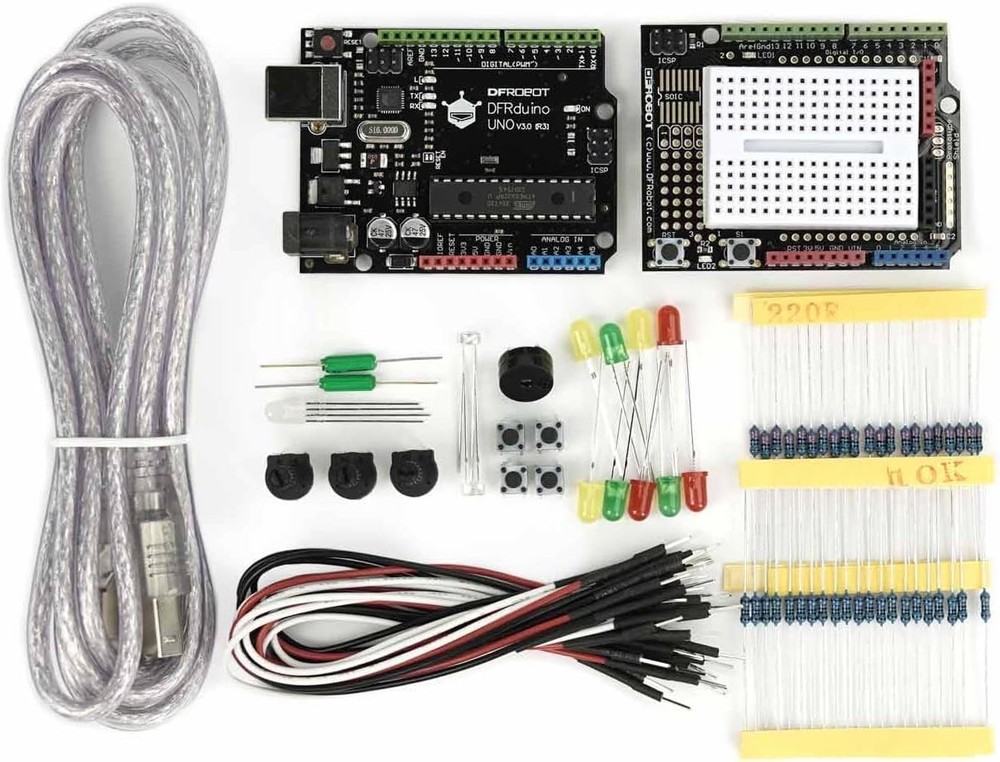 DFRobot Basic Arduino UNO R3 Starter Kit with 83 Components & 12 Projects