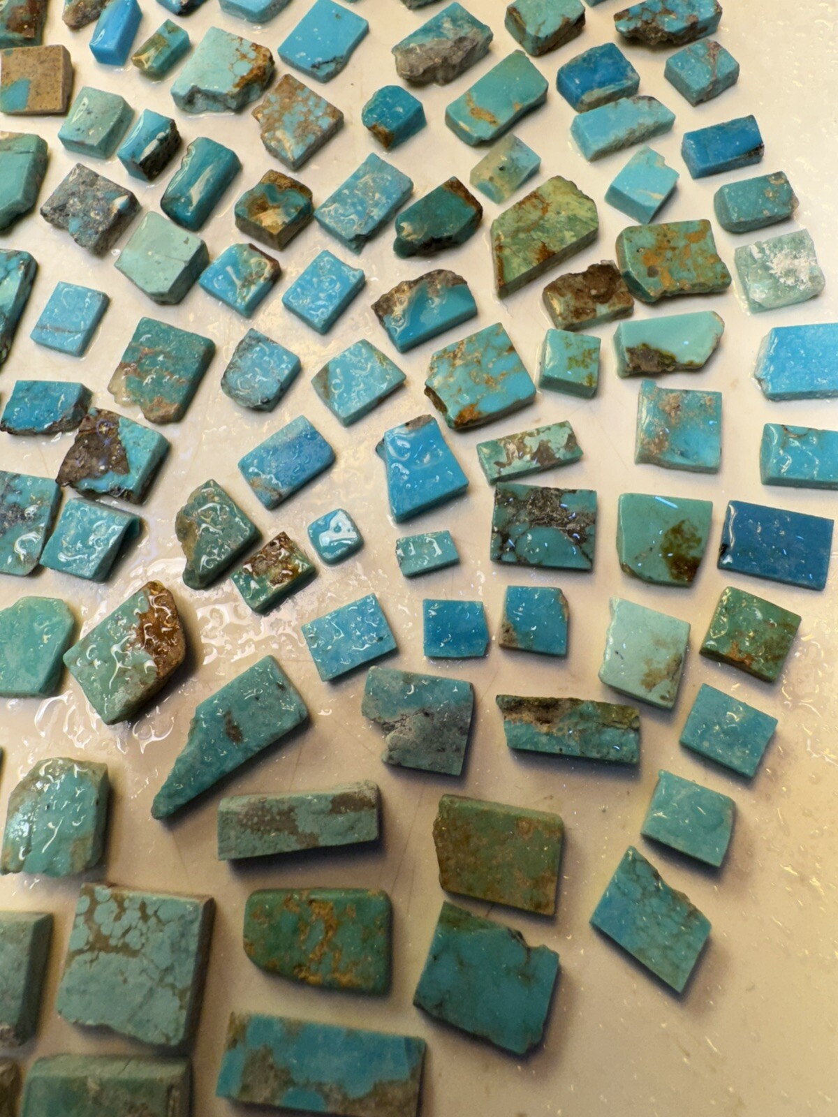 !118g Bell Trading Post Turquoise! SLASHED! Squared Up Corinthian Slabs!