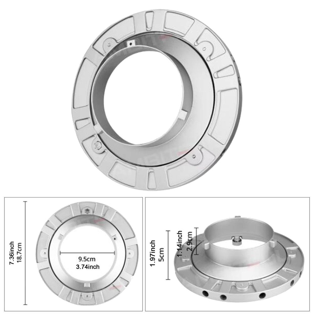 Metal Speed Ring Adapter Portable with Multi Mounting Slots Adjustable Diameter