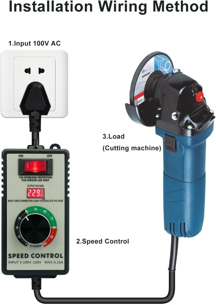 Motor Speed Controller 120V AC 15A Max 4000W Variable Speed Controller Electroni
