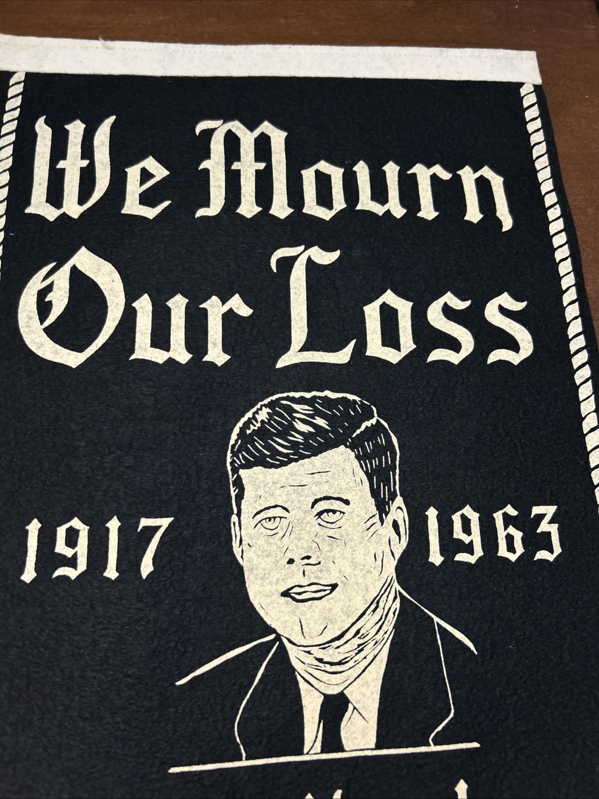 1963 John F Kennedy JFK 1968 Martin King Luther Memorial Felt Banner ORIGINAL