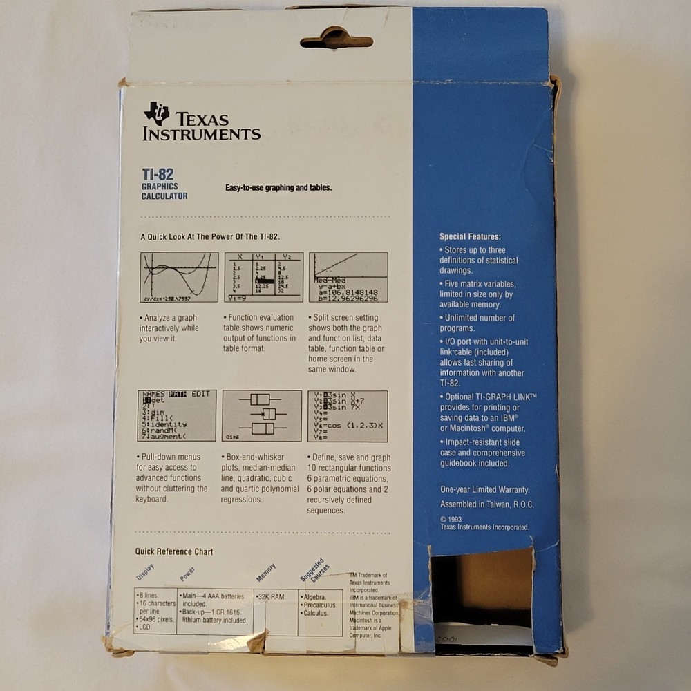 Texas Instruments ti-82 graphing calculator