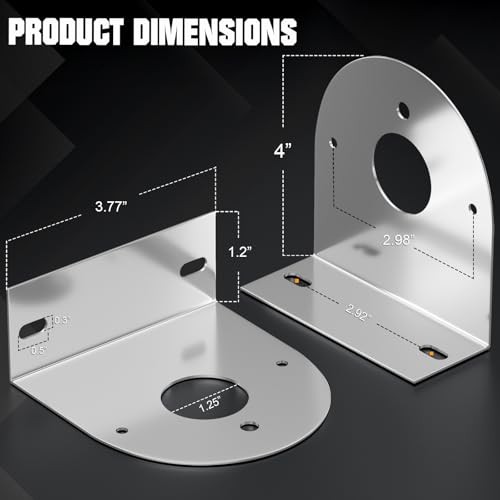 L-Shape Watermelon Light Mounting Brackets, 304 Stainless Steel Mirror 2-Pack