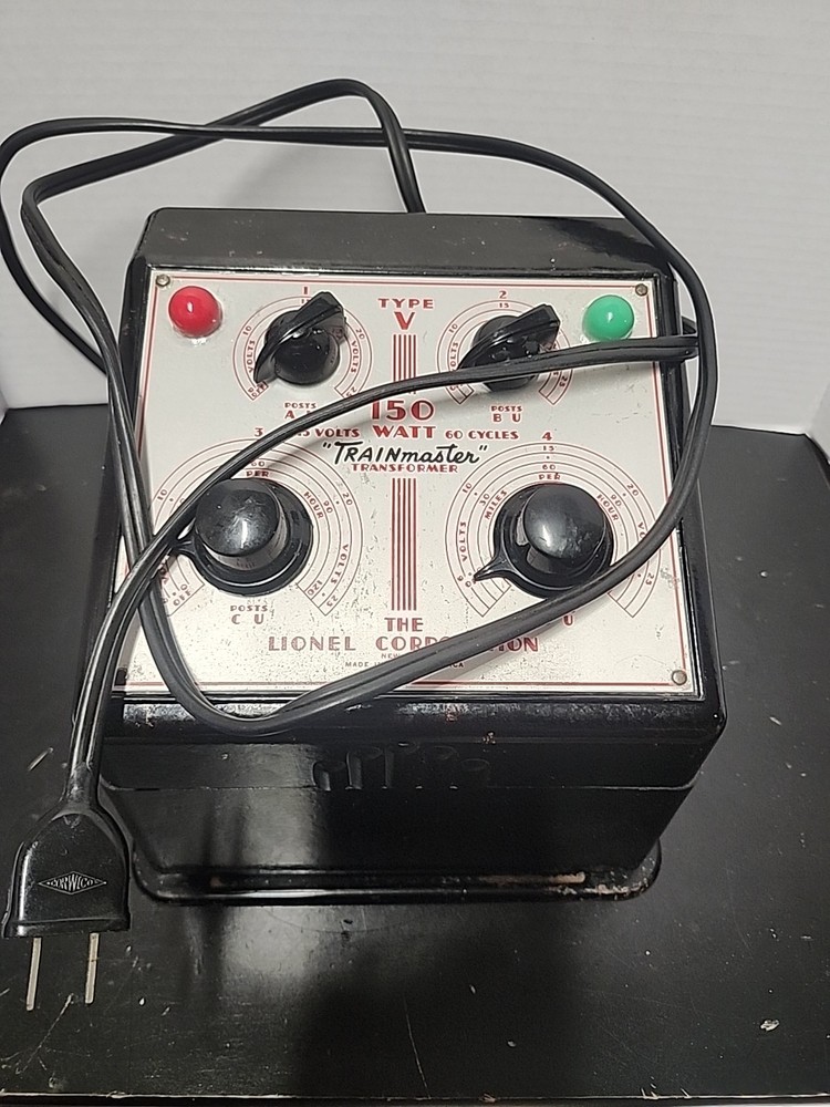 VINTAGE LIONEL TRAINMASTER TYPE V 150 WATT TRANSFORMER Tested Working