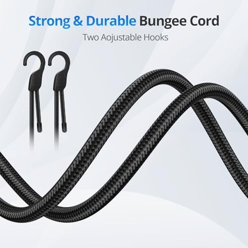 Adjustable heavy duty bungee cords with hooks