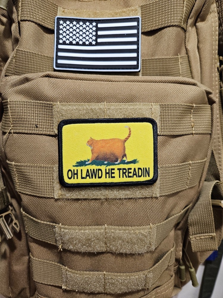 Oh lawd he treadin meme patch 2"x3" hook & loop tactical