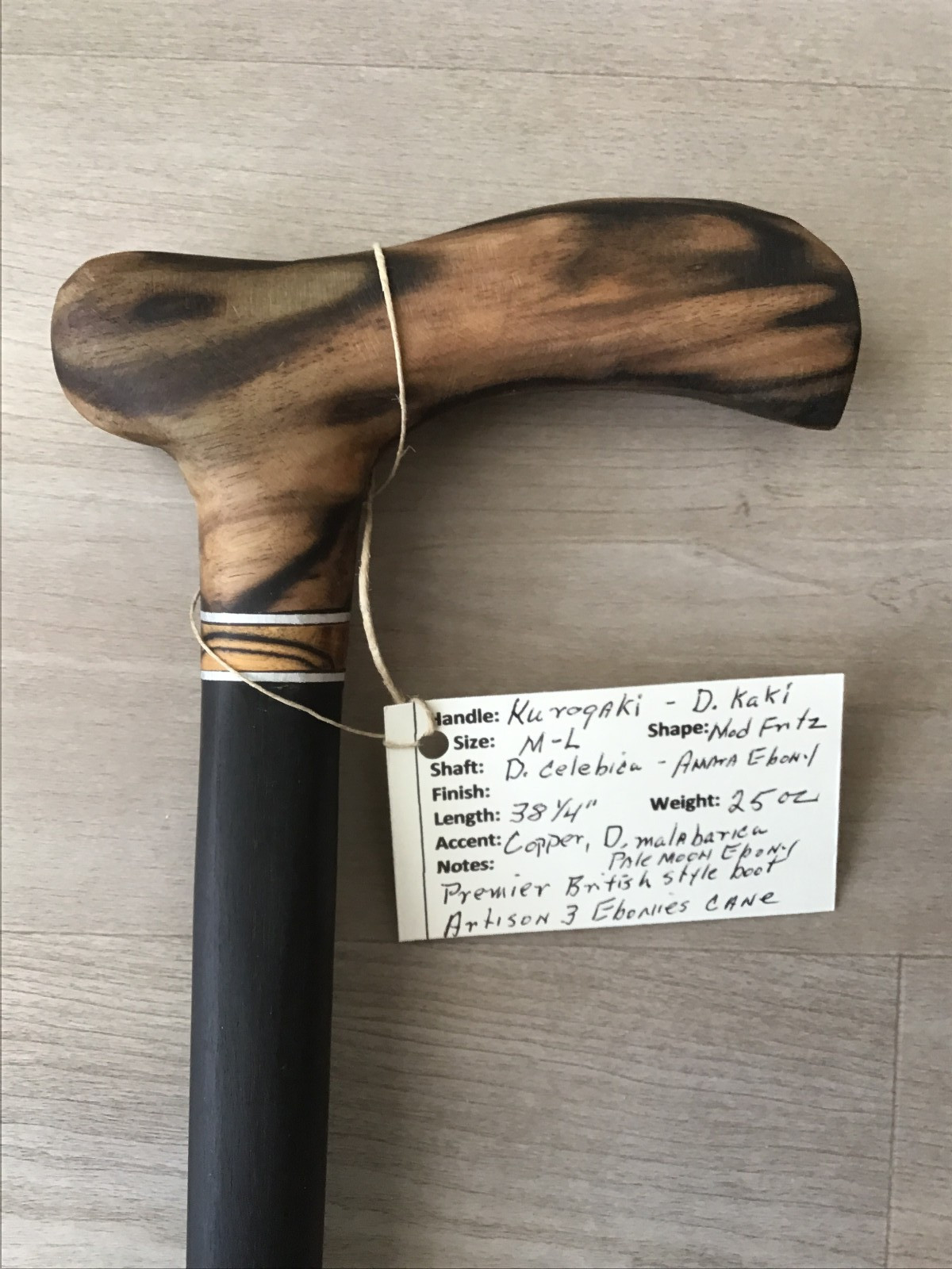 Discount - Very Rare Kurogaki, Amara & Pale Moon Ebonies cane -USA Artisan Made