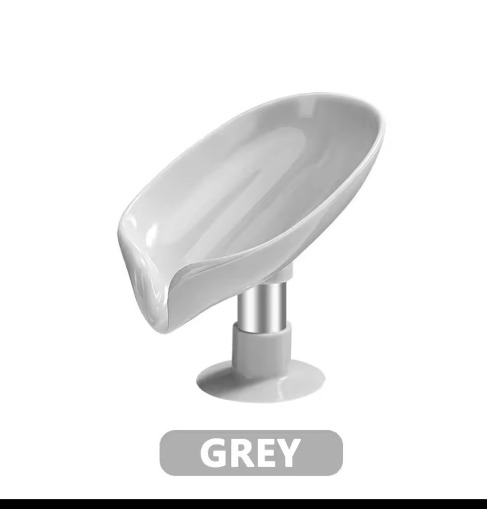 Drain Soap Holder Leaf Shape Soap Box Suction Cup Tray Drying Rack