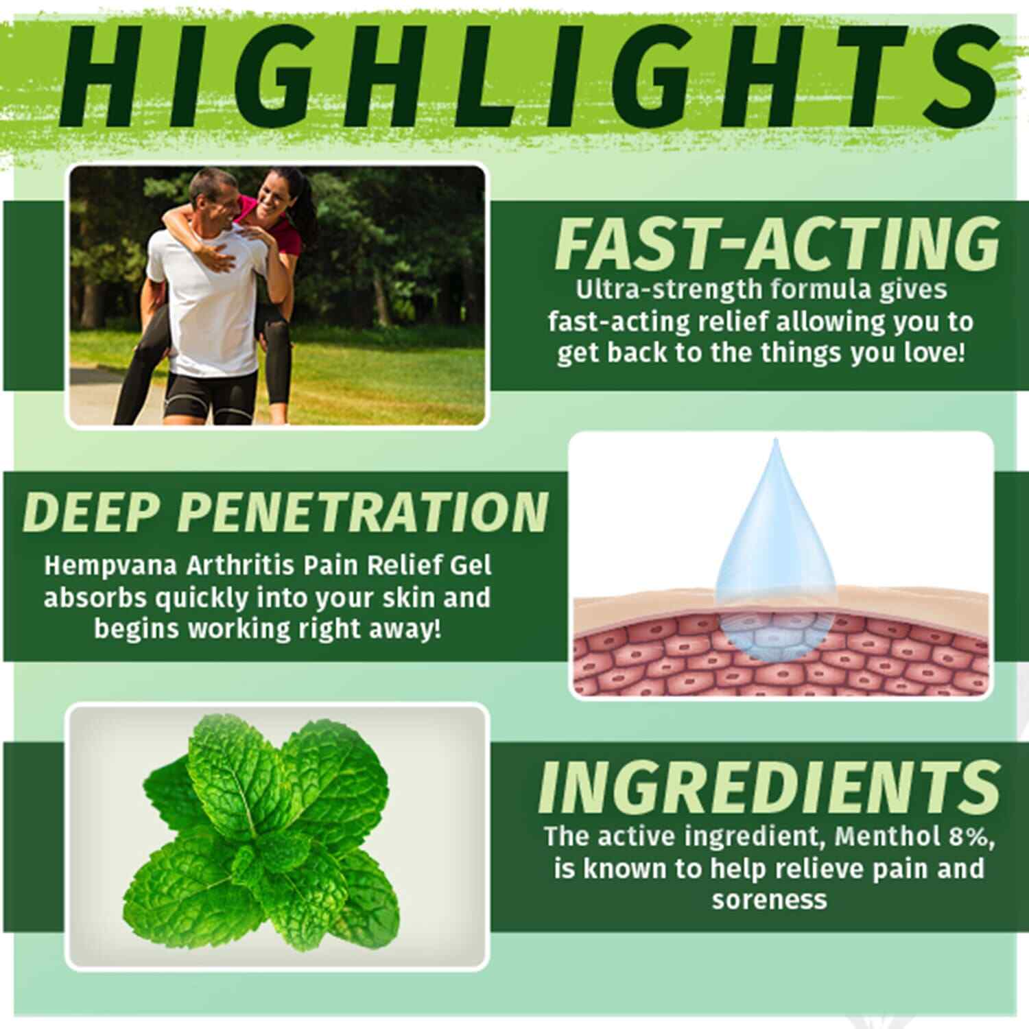 Hempvana Arthritis Pain Relief Gel, Formulated to Target and Relieve Pain Fast