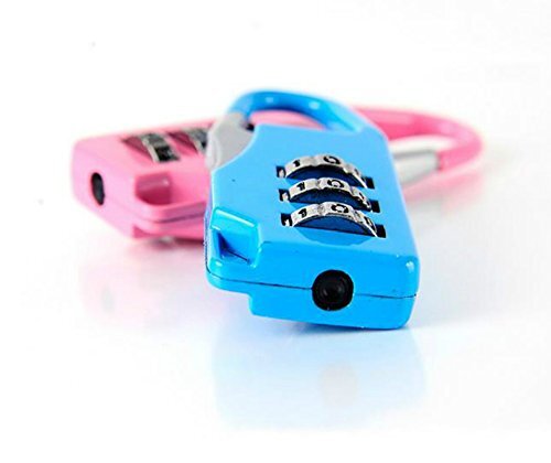 5Pcs Mini Backpack Zipper Padlock with 3 Digits Combination for Luggage Suitcase