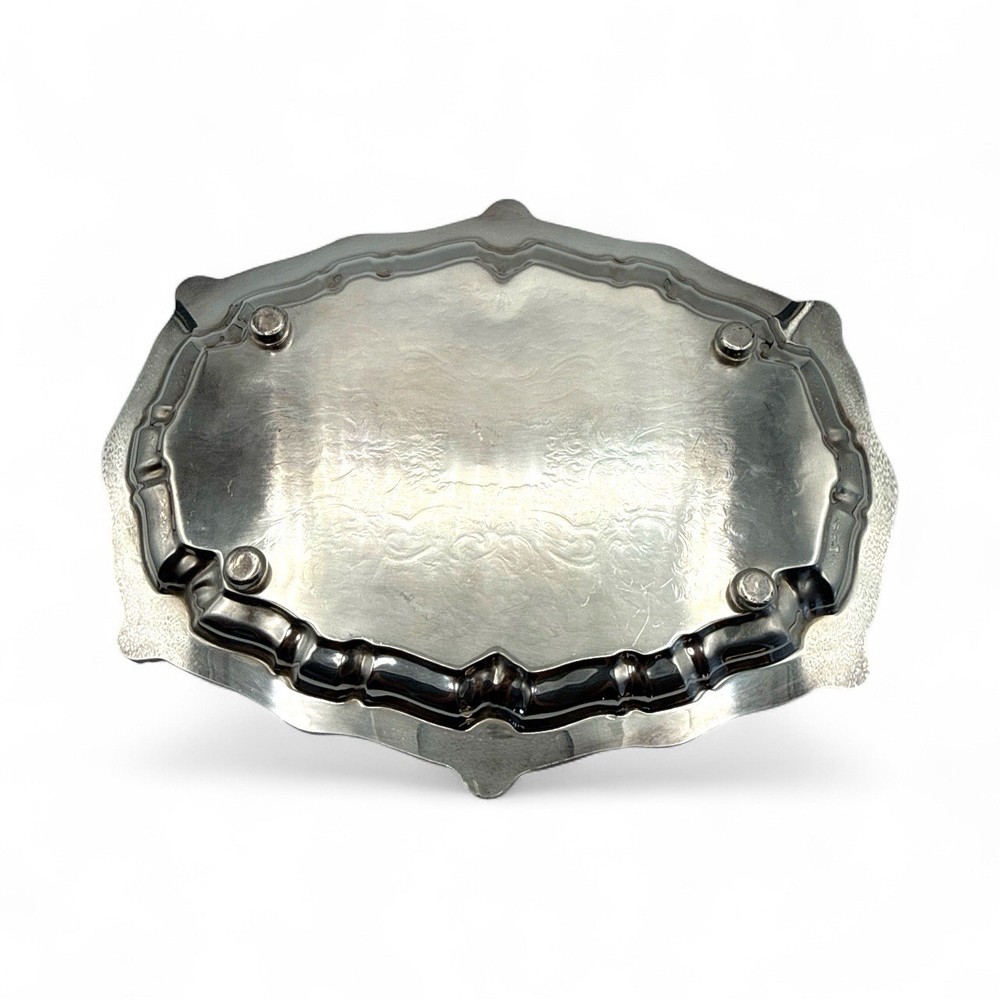 Blackington Silver Plated Oval Serving Tray Footed