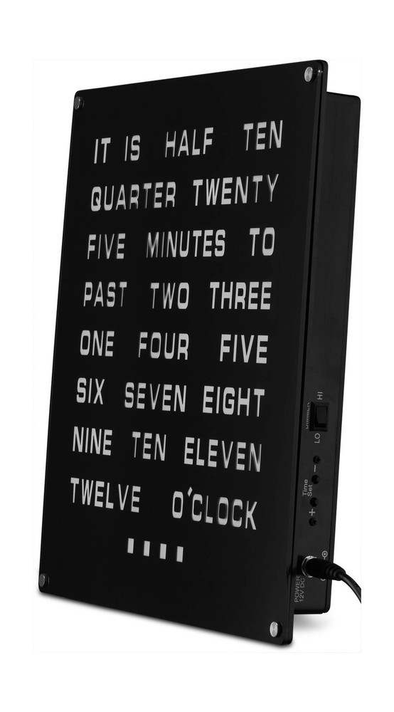 Tech Tools LED Word Clock - Displays Time as Text - Powered by AC Adapter (12...
